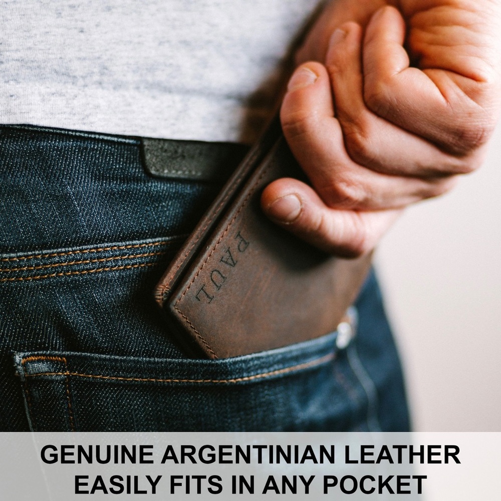 Personalized Wallet, Mens Wallet, Engraved Wallet, Leather Wallet, Custom - Picture 3 of 6